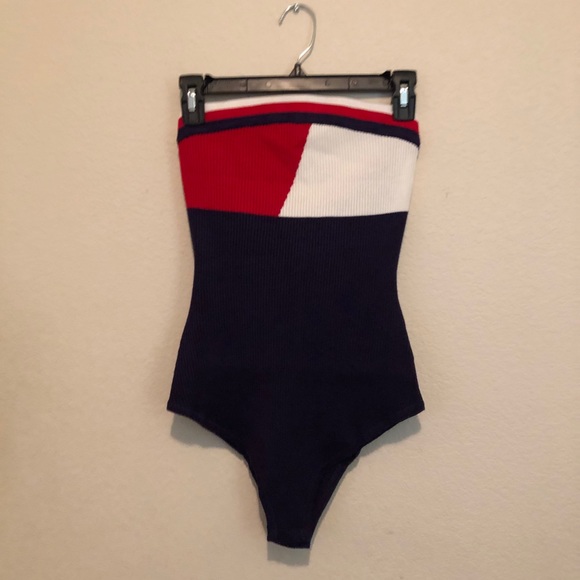 red white and blue bodysuit